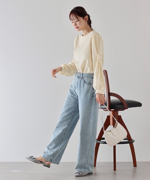 「BLUEEAST」 長袖ブラウス MEDIUM ベージュ レディース_画像7
