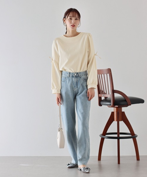 「BLUEEAST」 長袖ブラウス MEDIUM ベージュ レディース_画像8