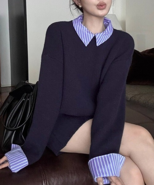 セットアップ レイヤード見えコンパクトポロニットセットアップ レディース | LACーVERT | 04