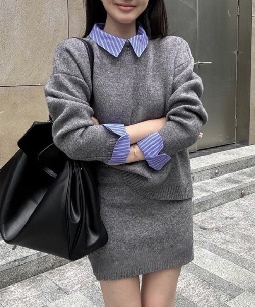 セットアップ レイヤード見えコンパクトポロニットセットアップ レディース | LACーVERT | 05