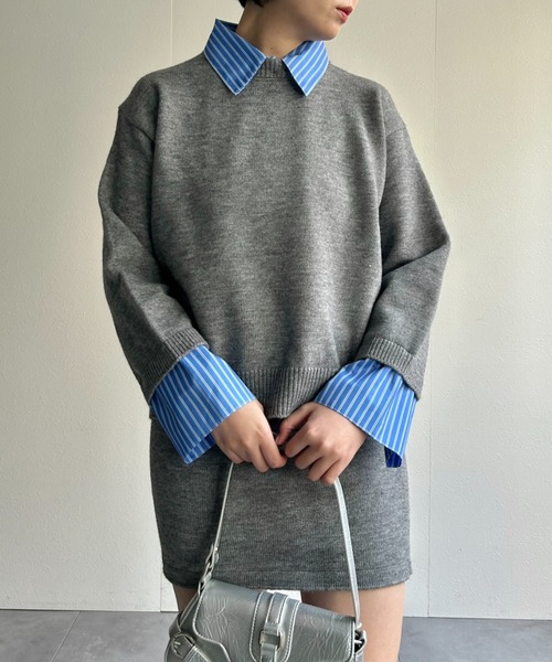 セットアップ レイヤード見えコンパクトポロニットセットアップ レディース | LACーVERT | 07