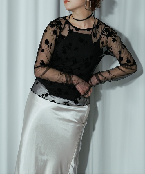 「Ezick」 長袖カットソー FREE ブラック レディース_画像4