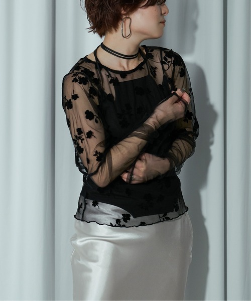 「Ezick」 長袖カットソー FREE ブラック レディース_画像6