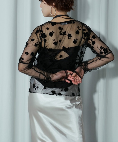 「Ezick」 長袖カットソー FREE ブラック レディース_画像7