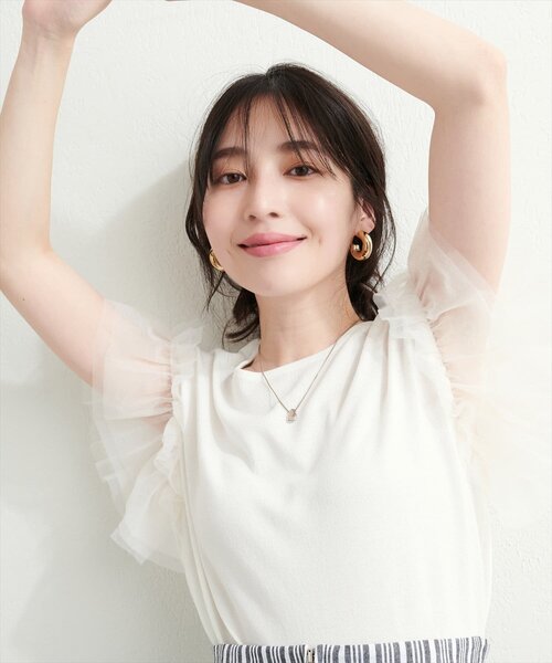 「natural couture」 半袖ニット FREE サックスブルー レディース_画像3