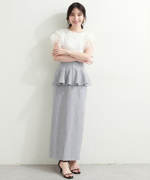 「natural couture」 半袖ニット FREE サックスブルー レディース_画像5