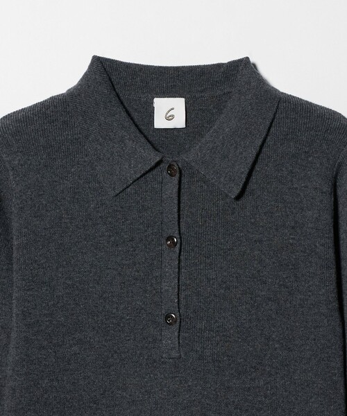 ニット/セーター 6 roku COLLAR KNIT 6 ニット セーター 「6(ROKU)」ウールカシミヤ リブ ポロニット