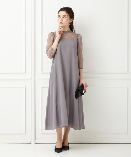 AIMER（エメ） 7分袖ワンピース LARGE グレー レディース : ZOZOTOWN