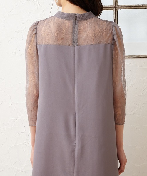 「AIMER」 7分袖ワンピース LARGE グレー レディース_画像9