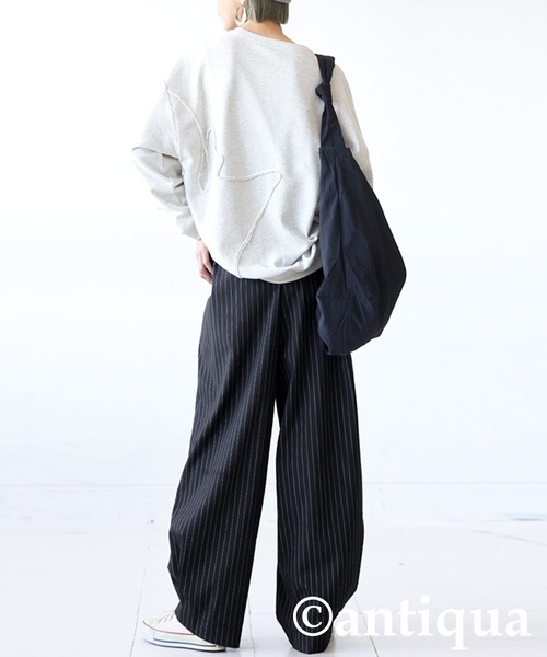 「antiqua」 イージーパンツ MEDIUM ブラック レディース_画像4