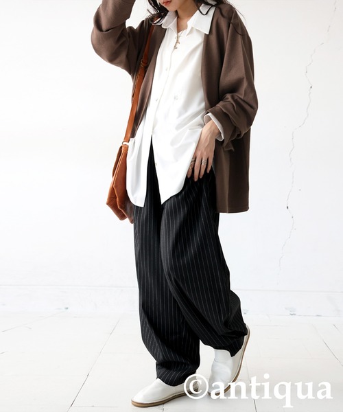 「antiqua」 イージーパンツ MEDIUM ブラック レディース_画像7