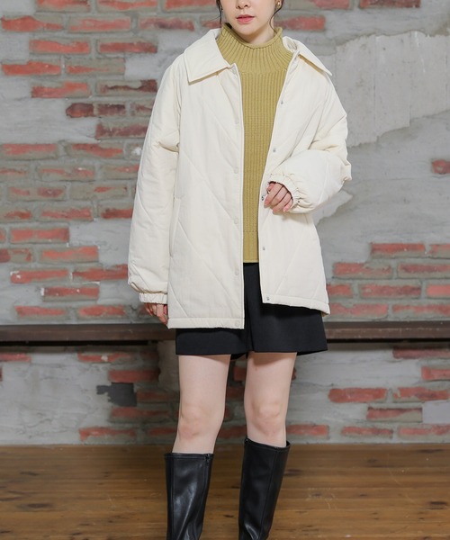 「Honeys」 「colza」キルティングブルゾン S ベージュ レディース_画像5