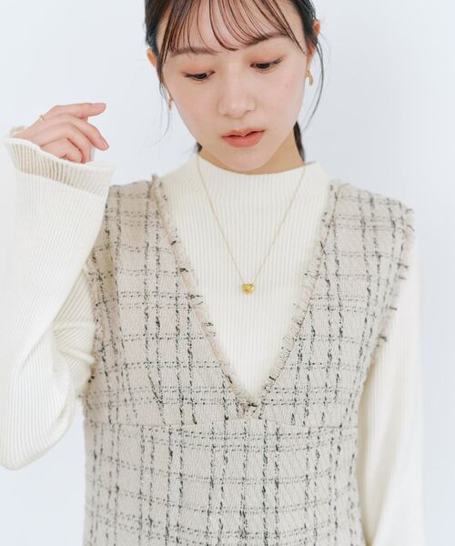 COHINA（コヒナ） オールインワン チェックツイードオールインワン 