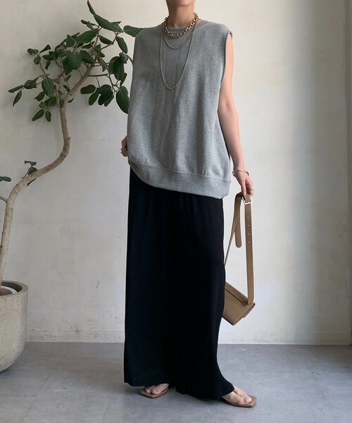 「DouDou」 チノパンツ FREE グリーン レディース_画像3