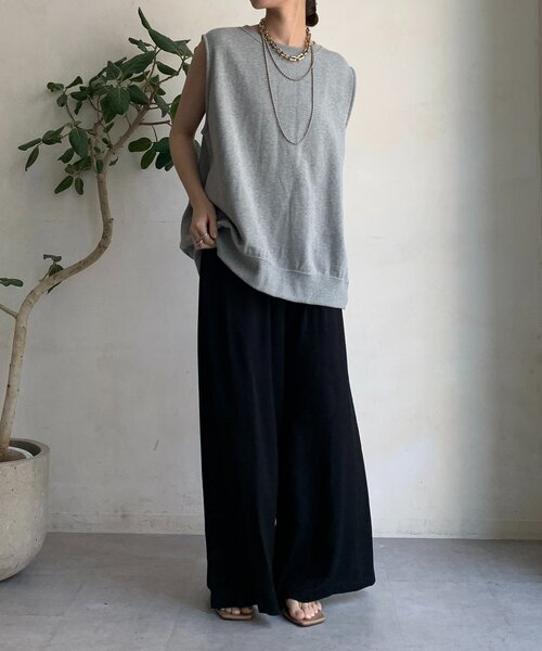 「DouDou」 チノパンツ FREE グリーン レディース_画像5