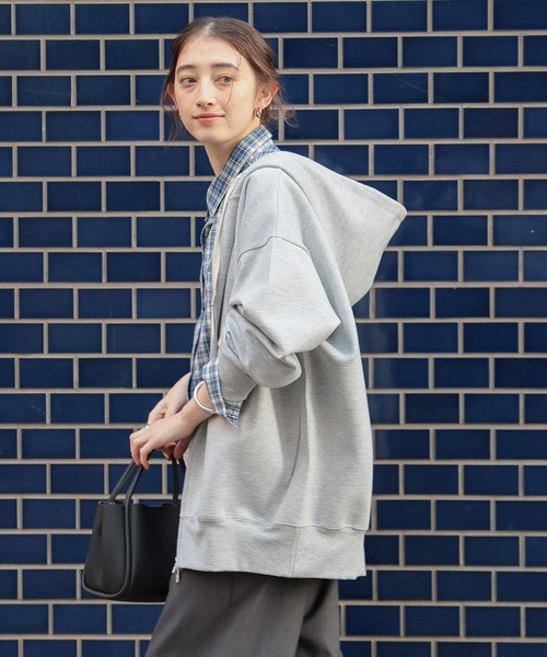 美品　G/FOREジーフォア レディース　ジップパーカー George's パーカー BIGフォルムZIPパーカー レディース : ZOZOTOWN