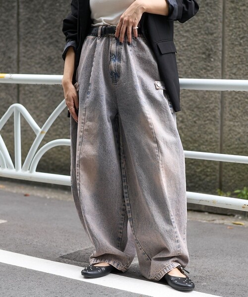 「PUBLUX」 デニムパンツ S ブルー レディース_画像5
