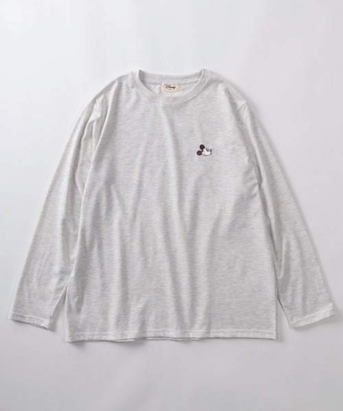 Disney Mickey 総柄 カットソー ロンt Disney（ディズニー） tシャツ 「71」「Disney/ディズニー」ミッキー