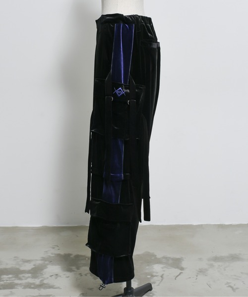 「REFLEM」 カーゴパンツ FREE ブラック×パープル レディース_画像3