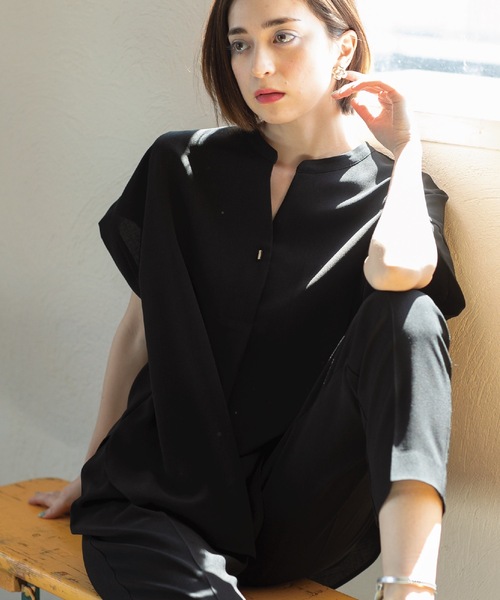 「OPAQUE.CLIP」 半袖ブラウス 38 ベージュ レディース_画像7