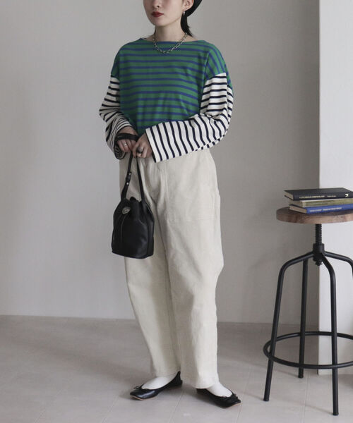 「GEVACO」 コーデュロイパンツ 38 ベージュ レディース_画像2