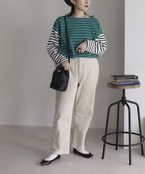 「GEVACO」 コーデュロイパンツ 38 ベージュ レディース_画像4