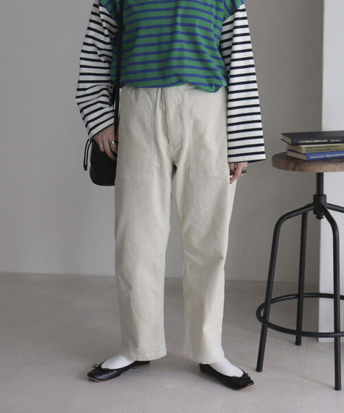 「GEVACO」 コーデュロイパンツ 38 ベージュ レディース_画像7