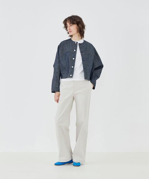 GALERIE VIE ノーカラージャケット ブルー GALERIE VIE（ギャルリー ヴィー） デニムジャケット gジャン ステイ