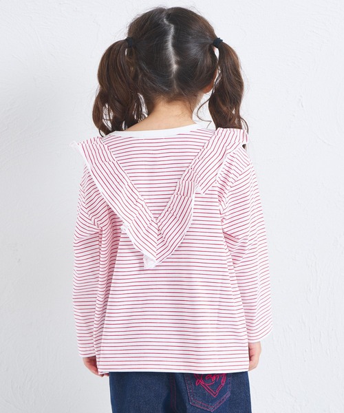 pairmanon（ペアマノン） tシャツ 「綿100%」ガールズ Vフリル カラー