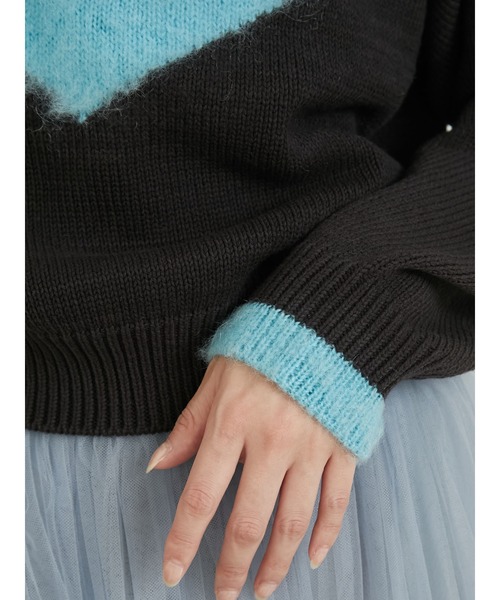 「PAMEO POSE」 長袖ニット FREE ブルー レディース_画像6