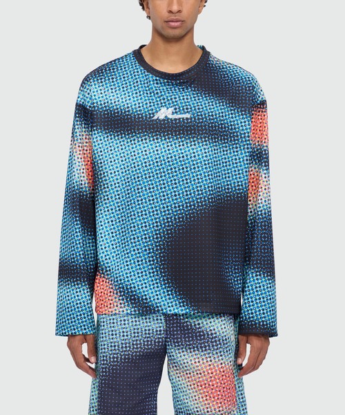 ジャージ PIXELグラフィック プリントトップ メンズの画像