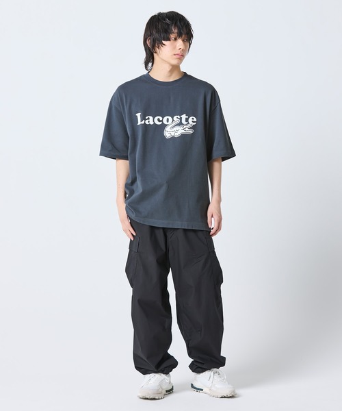 tシャツ 「オンライン限定」LACOSTE オーバーサイズ ロゴプリント 鹿の子地Tシャツ メンズ レディースの画像