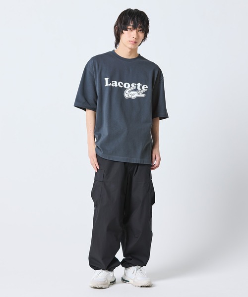 tシャツ 「オンライン限定」LACOSTE オーバーサイズ ロゴプリント 鹿の子地Tシャツ メンズ レディースの画像