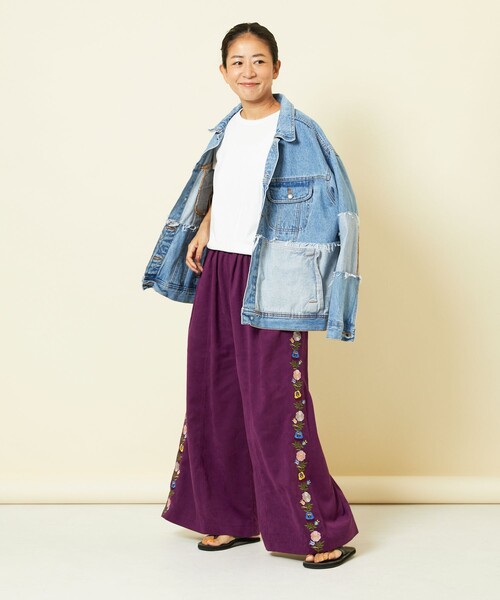 「Freada」 イージーパンツ ONE SIZE ブラック レディースの画像