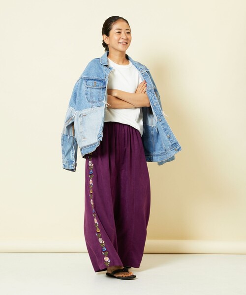 「Freada」 イージーパンツ ONE SIZE ブラック レディースの画像