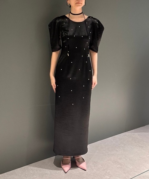 パーティードレス ドレス パールグローサテンドレス / pearl glow satin dressの画像