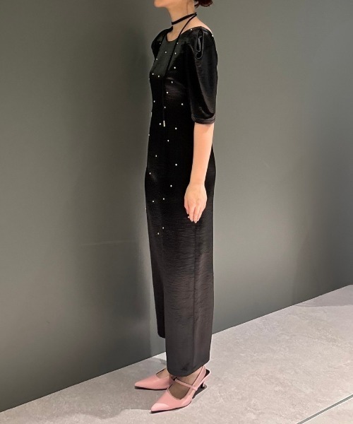 パーティードレス ドレス パールグローサテンドレス / pearl glow satin dressの画像
