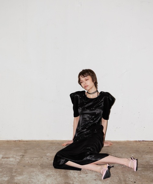 パーティードレス ドレス パールグローサテンドレス / pearl glow satin dressの画像