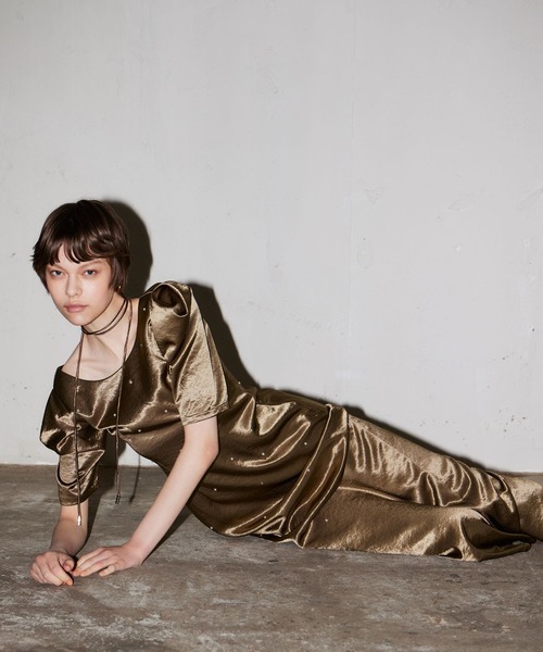 パーティードレス ドレス パールグローサテンドレス / pearl glow satin dressの画像