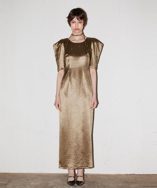 パーティードレス ドレス パールグローサテンドレス / pearl glow satin dressの画像