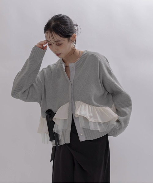 「Eimee Law」 ニットカーディガン FREE グレー レディースの画像