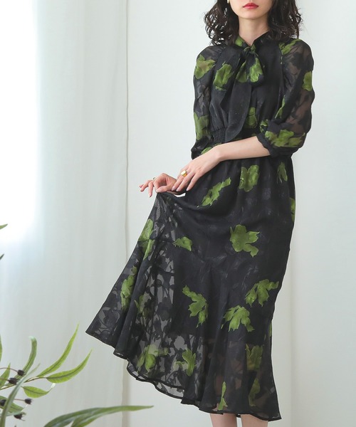 「Kana」 長袖ワンピース M グリーン レディース_画像6