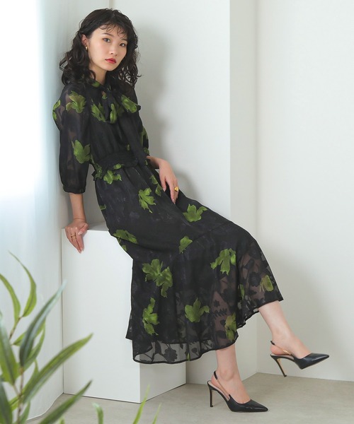 「Kana」 長袖ワンピース M グリーン レディース_画像7