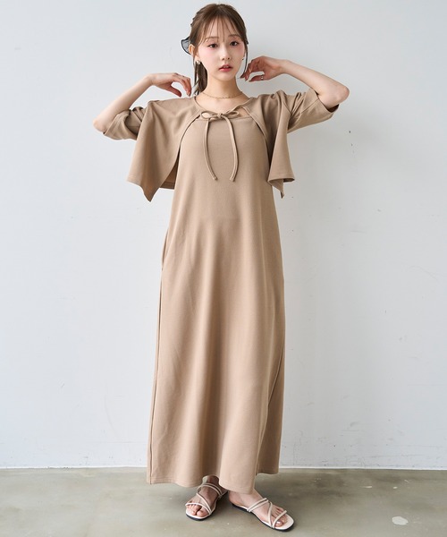 mil（ミル） ワンピース 夏 半袖 マルチway カーデセット キャミ