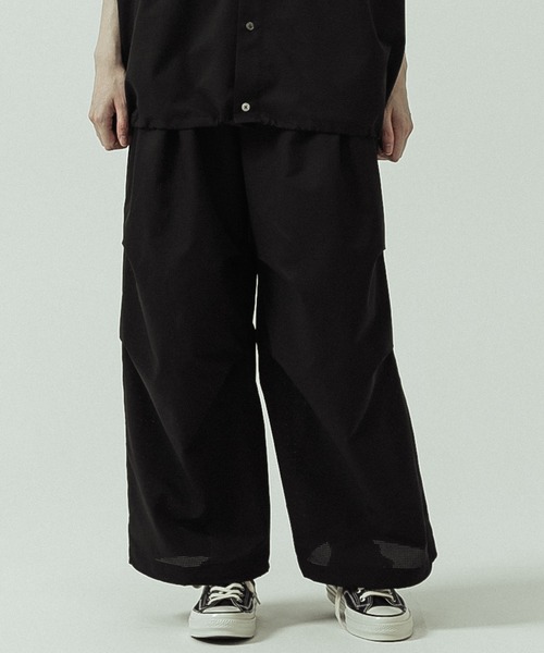 GOD ONLY KNOWS パイル生地 ワイドパンツ 黒 SLICK（スリック） ワイドパンツ パンツ 「ZOZO限定」SLICK/スリック