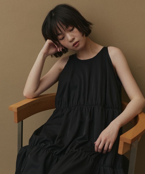 hellam（ヘラム） ワンピース ティアードバルーンワンピース