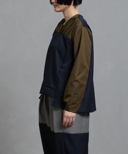 「MARECHAL TERRE」 長袖ブラウス MEDIUM ネイビー レディース_画像2