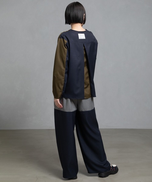 「MARECHAL TERRE」 長袖ブラウス MEDIUM ネイビー レディース_画像4