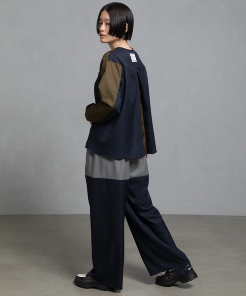 「MARECHAL TERRE」 長袖ブラウス MEDIUM ネイビー レディース_画像5