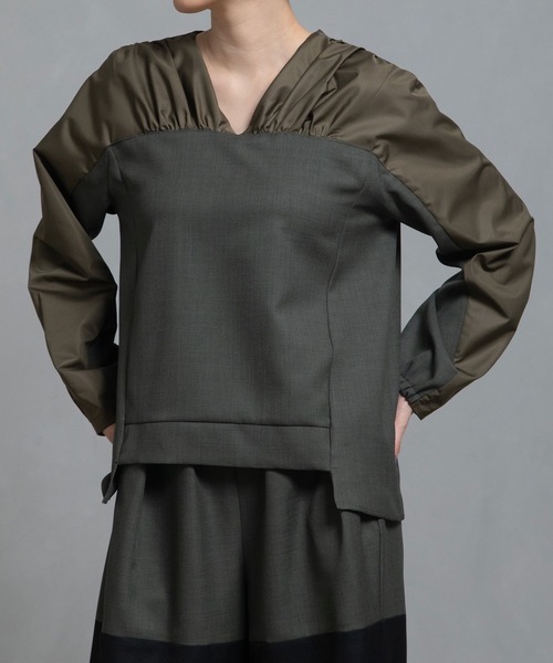 「MARECHAL TERRE」 長袖ブラウス MEDIUM ネイビー レディース_画像8